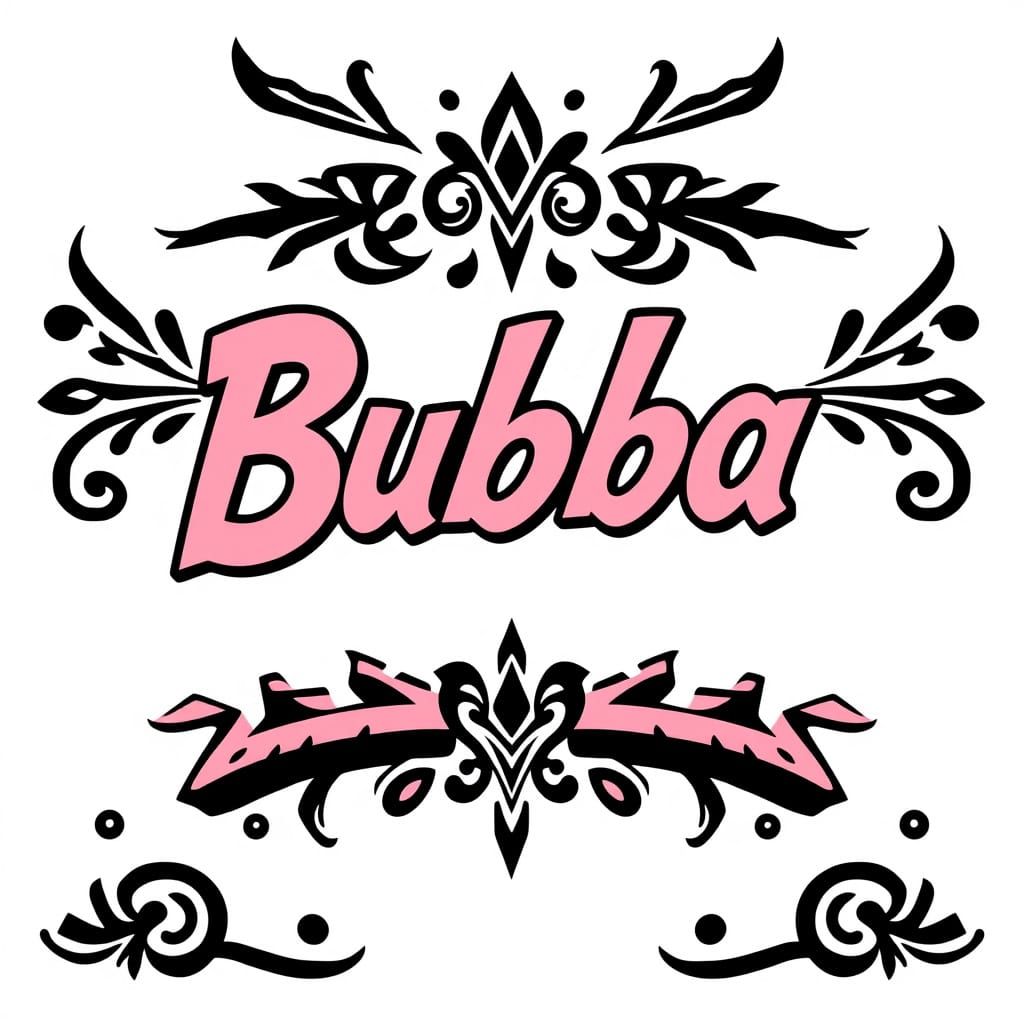 Pink Bubba Logo with Tribal Graffiti Design