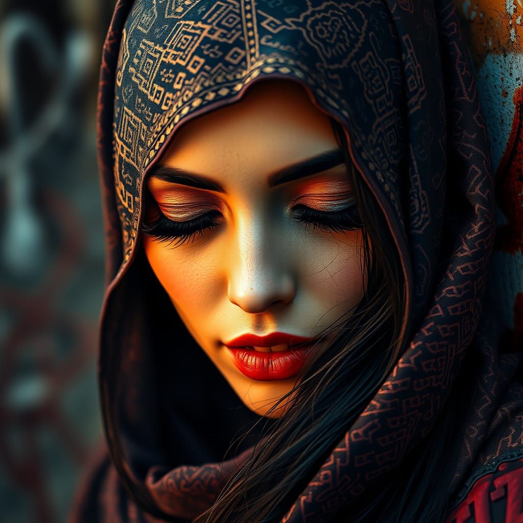 Ethereal Arabian Enigma in Dark Fantasy Style