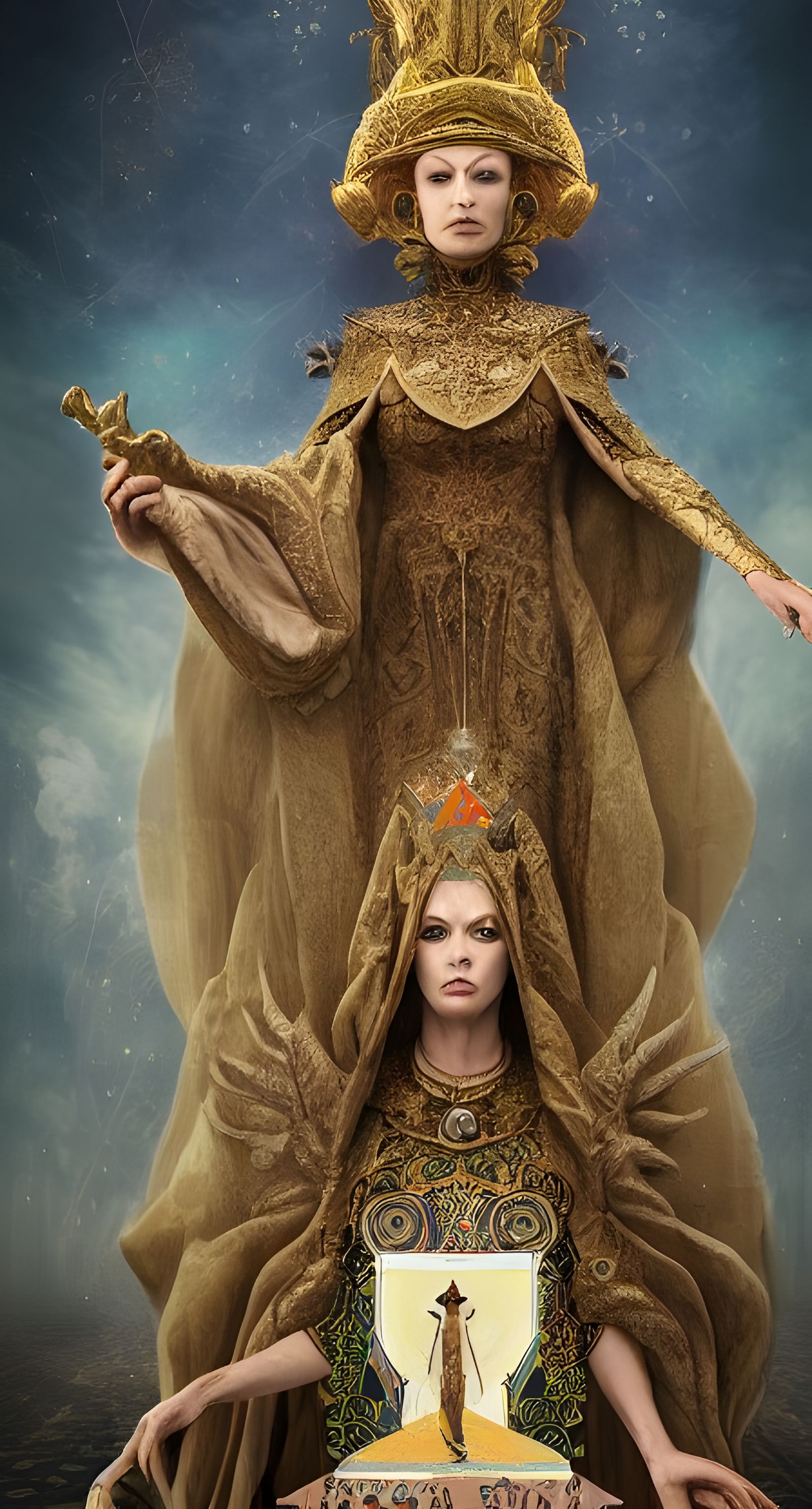 High Priestess Tarot Card in Art Deco Style