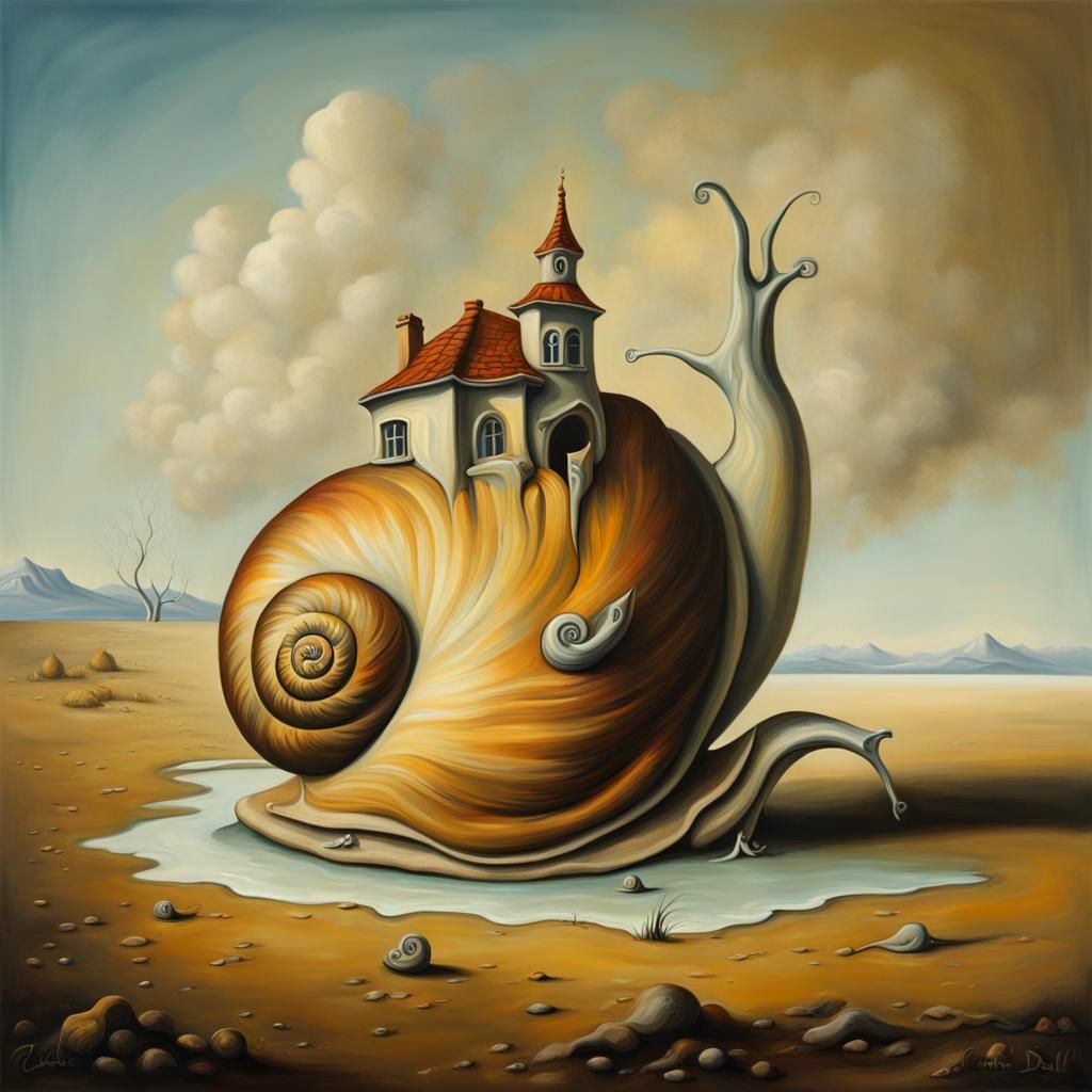 Surreal Snail House in Dali Style
