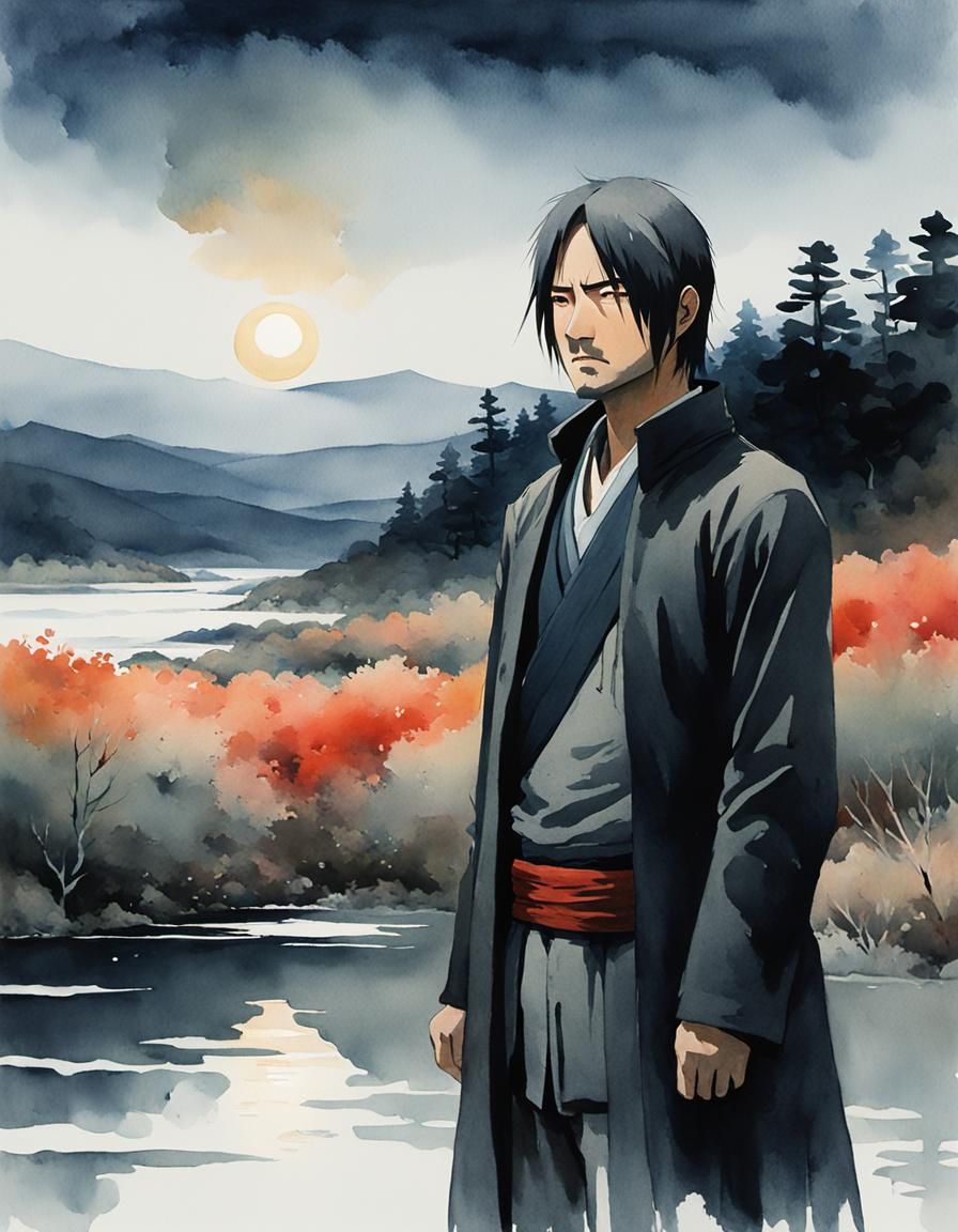 Melancholy Nagato Watercolor Inspired by Winslow Homer