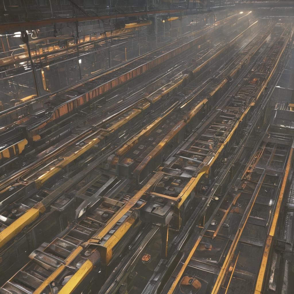 Sci-Fi Machine Factory with Volumetric Lighting