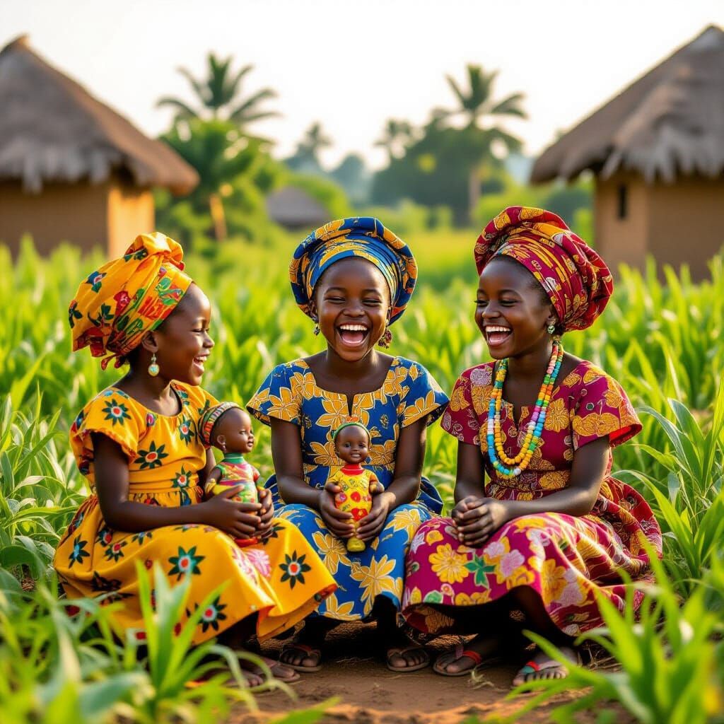 African Village Rebirth: Music, Crops, and Children's Play