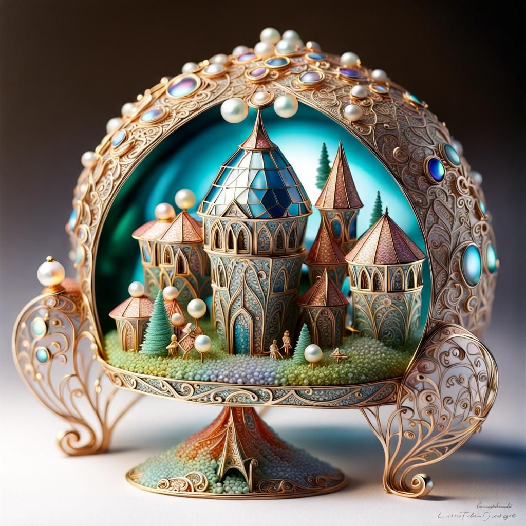 Luminescent Fairy Village with Filigree Details