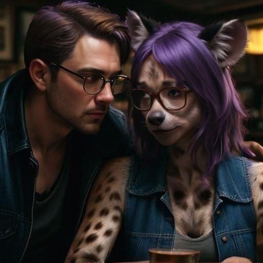 Furry Hyena Portrait in Animated Film Style