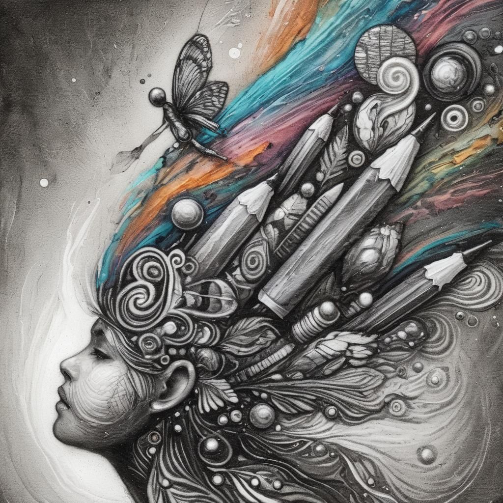 Ethereal Alcohol Ink Chat Bubble in Abstract Expressionism