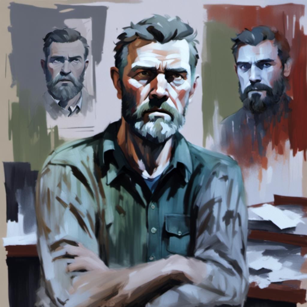 Nordic Man Portrait in Earth Tones, Cinematic Style