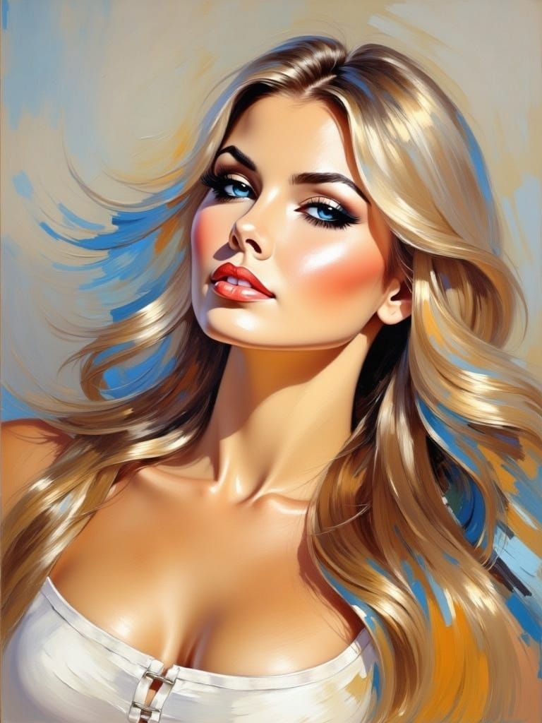 Bold Portrait in Impressionist Impasto Style