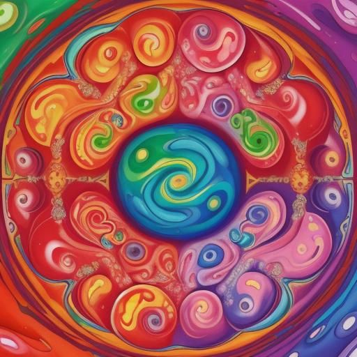 Vibrant Candyland Wonderland Gouache Painting