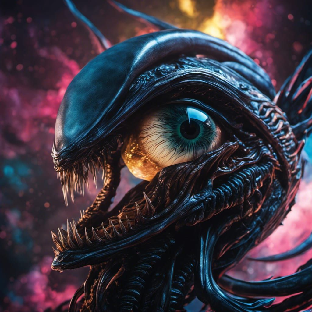 Rococo Xenomorph Eyeball Splash Art