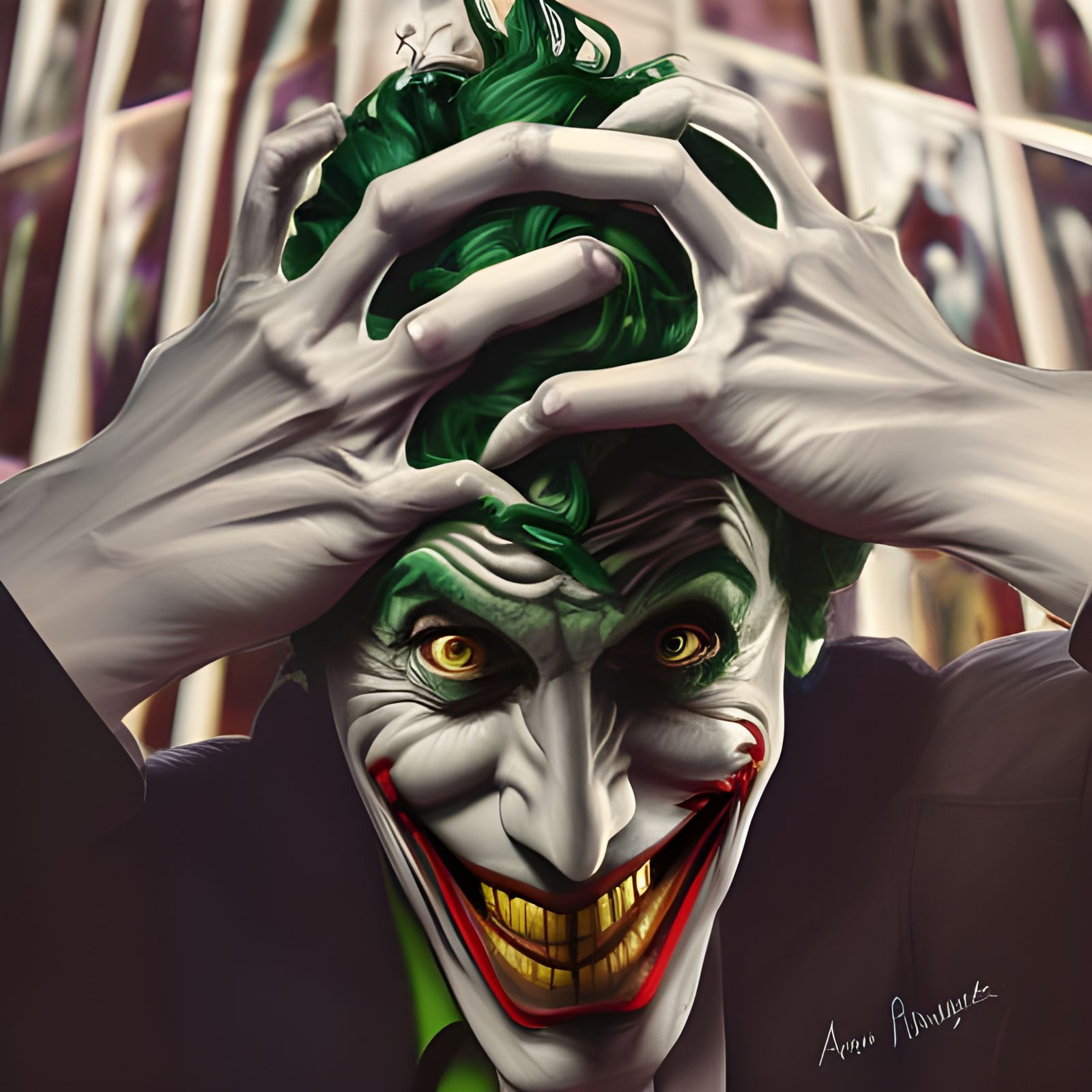 Joker Portrait in Hyperdetailed Style