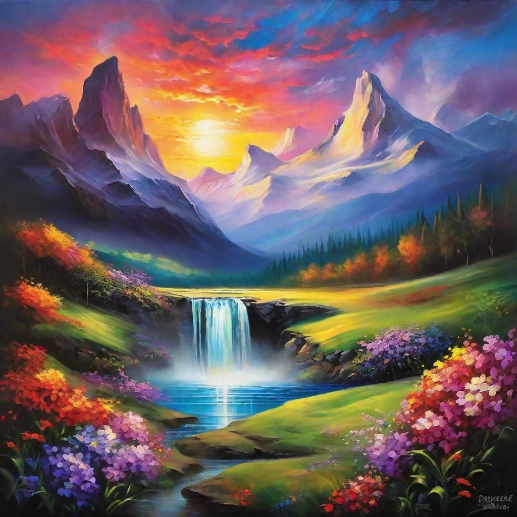 Surreal Imaginary Landscape Oil Painting