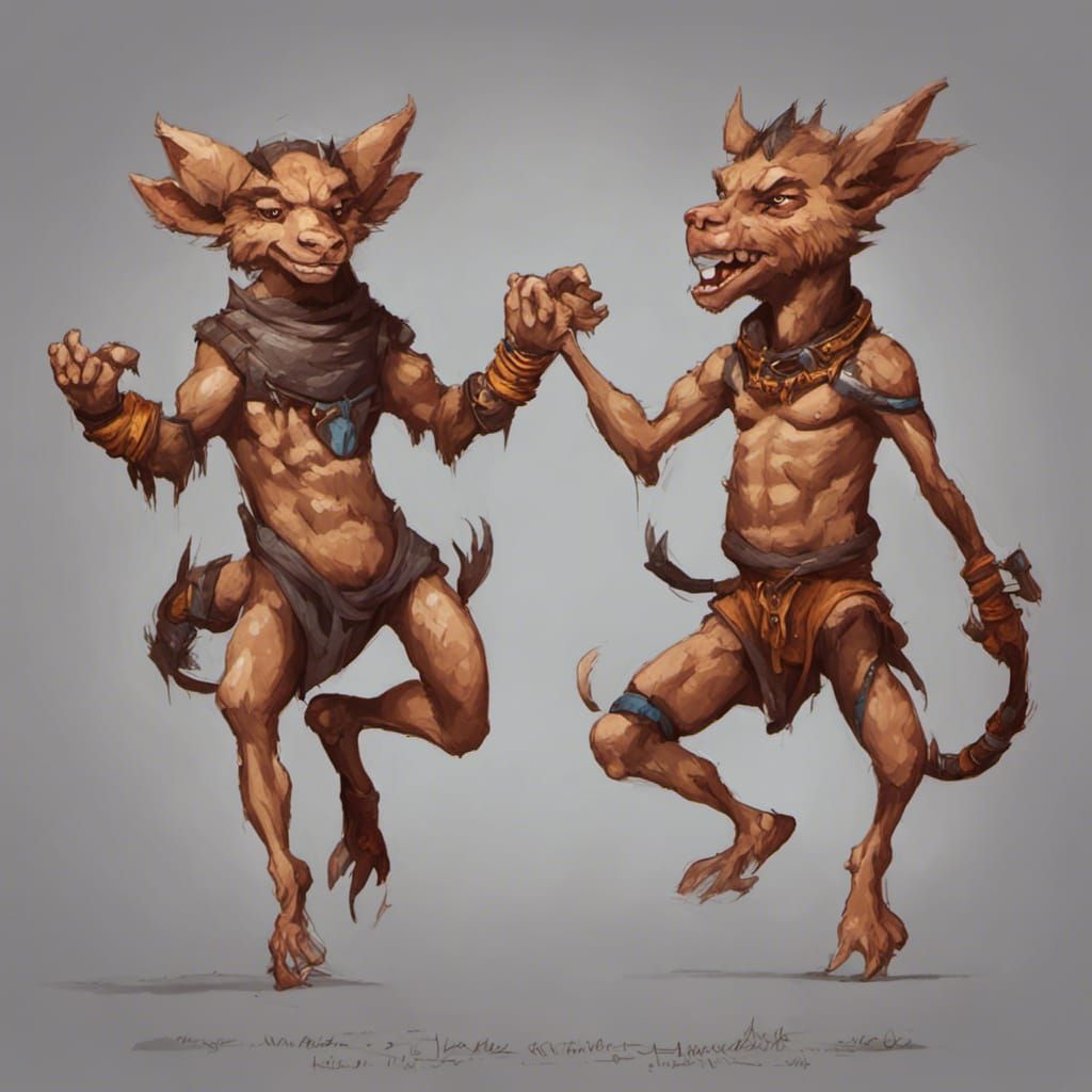 Gymnastic Kobolds Performing Acrobatic Feats