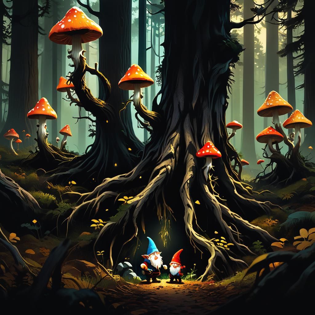Gnomes, Lost In A Dark, Foreboding Forest....