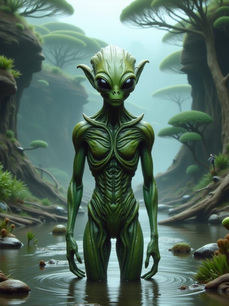 Alien Swamp Dweller with Blade Fin Head