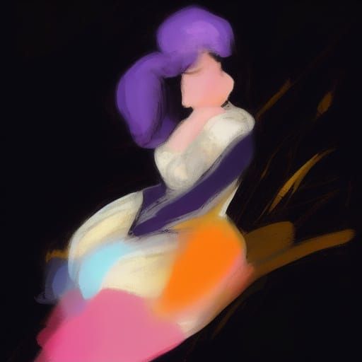 Abstract Lavender Impression in Synthetic Style