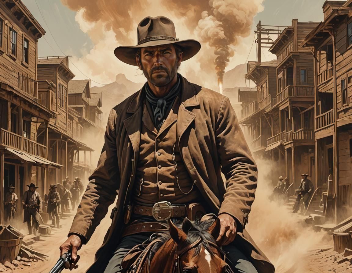 Old West Gunslinger Rides into Mining Town