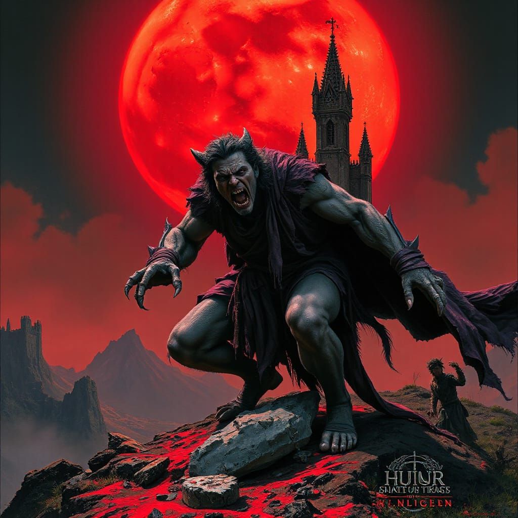 Lycanthropic Transformation Under a Crimson Moon
