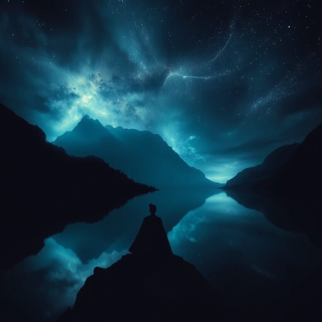 Abstract Depiction of Darkness and Depth