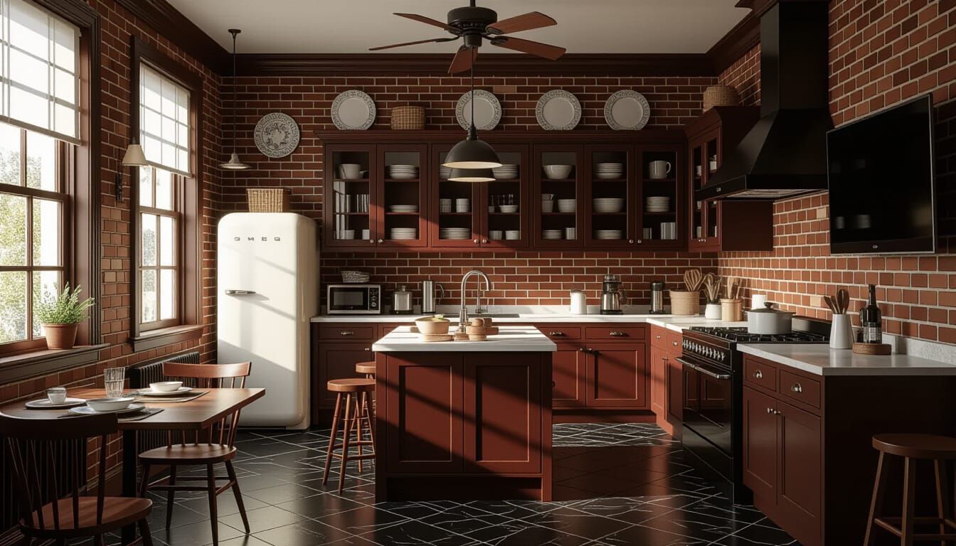 Victorian Kitchen Concept Art with Modern Appliances