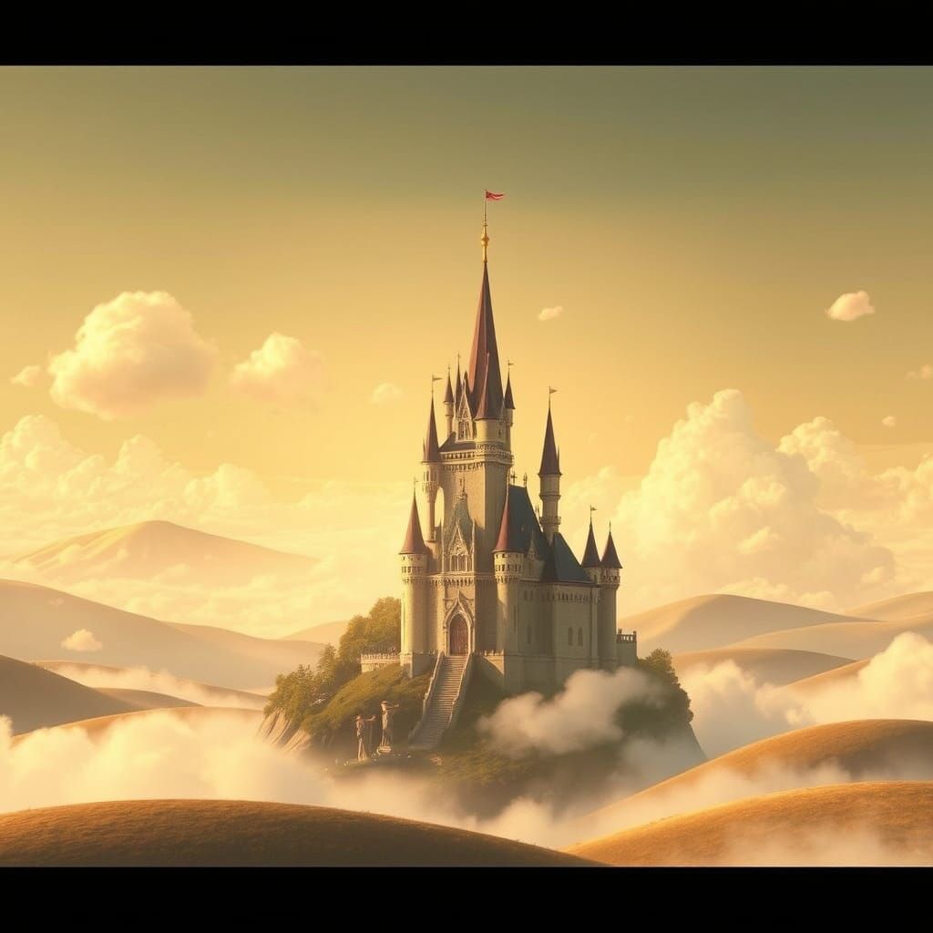 Heart Castle Amidst Whimsical Dreamscapes