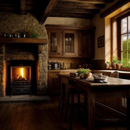 Cozy Kitchen Still Life with Steaming Soup, Oil Painting