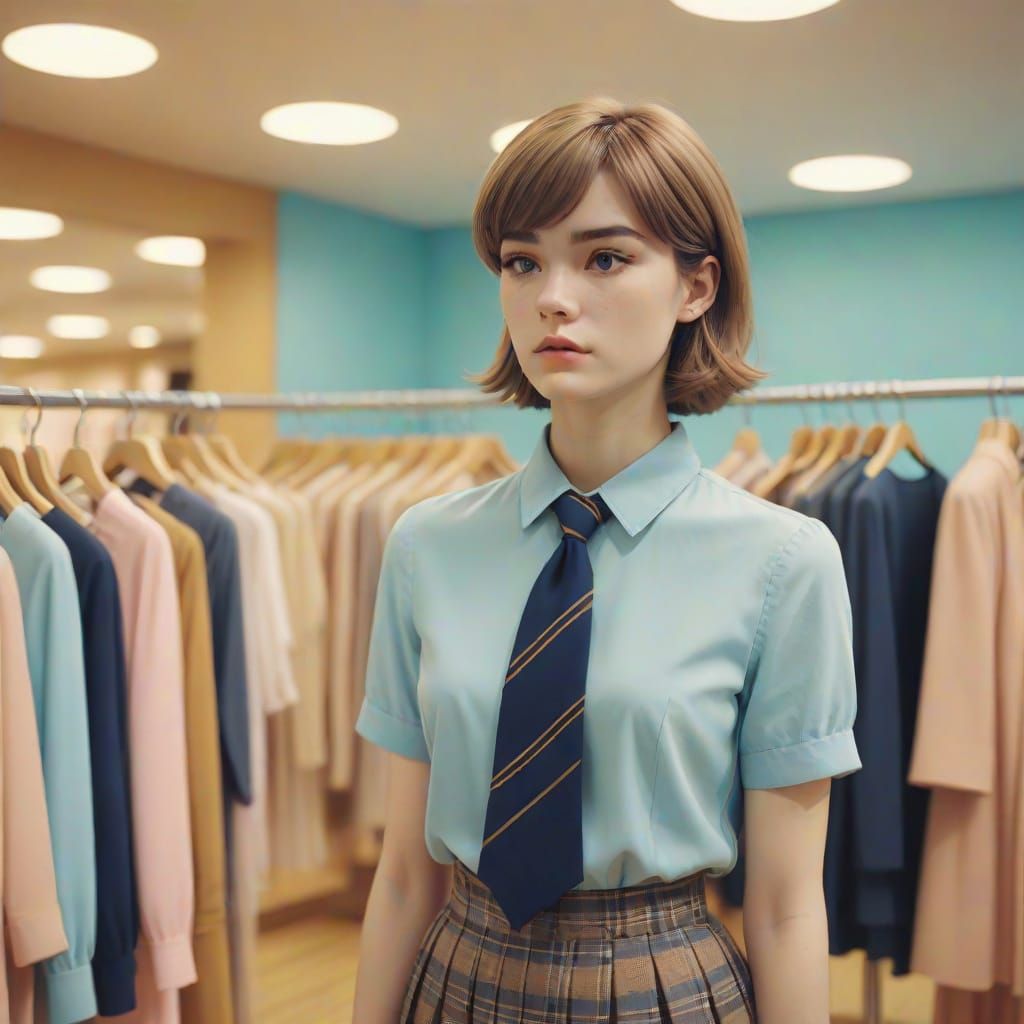 Ethereal Moment in a Women's Clothing Store