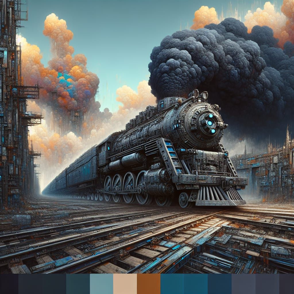 Armored Locomotive Races Through War-Torn City