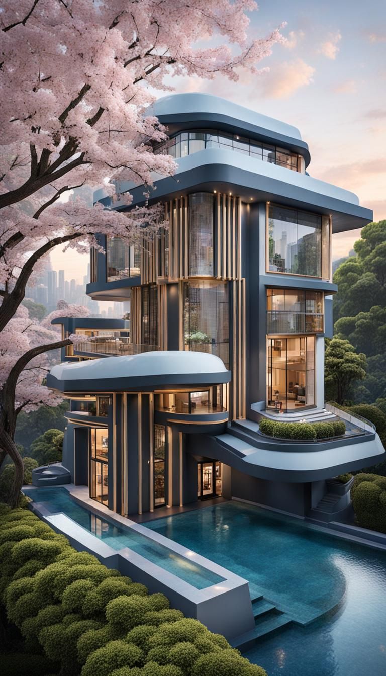 Art Deco Trapezium Structure in Metropolitan City