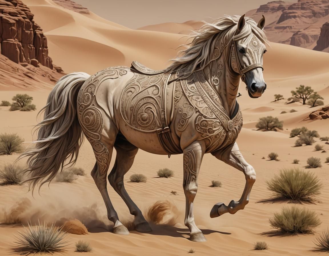 Desert Biome Horse: Concept Art Illustration