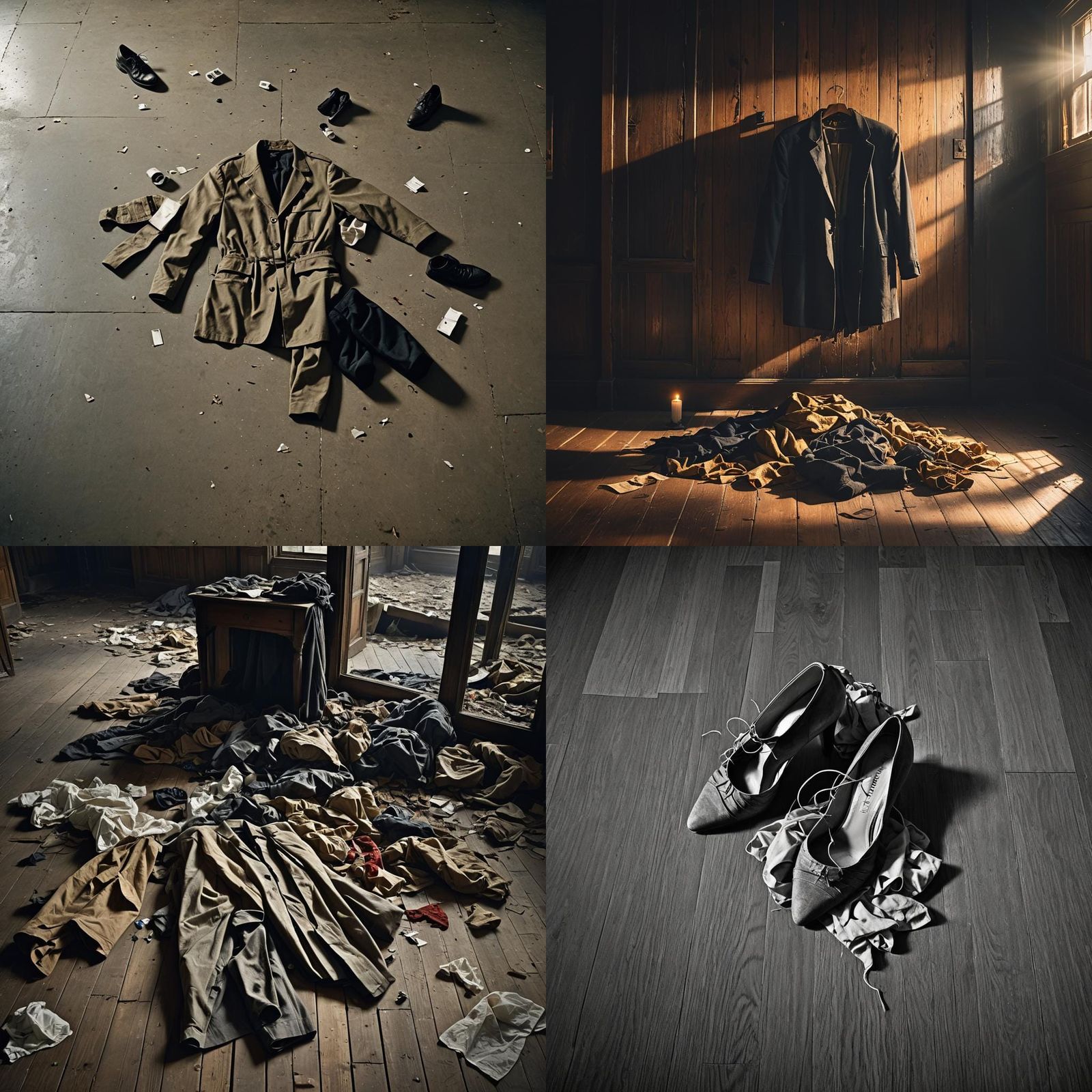 Dramatic Clothing Scene in Cinematic Style