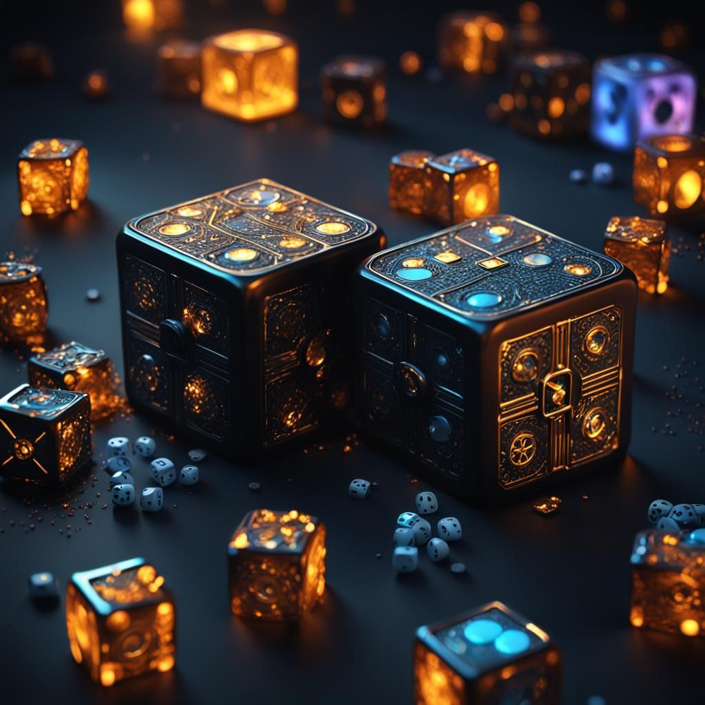 Dice Cubes of Luck: Detailed Matte Painting