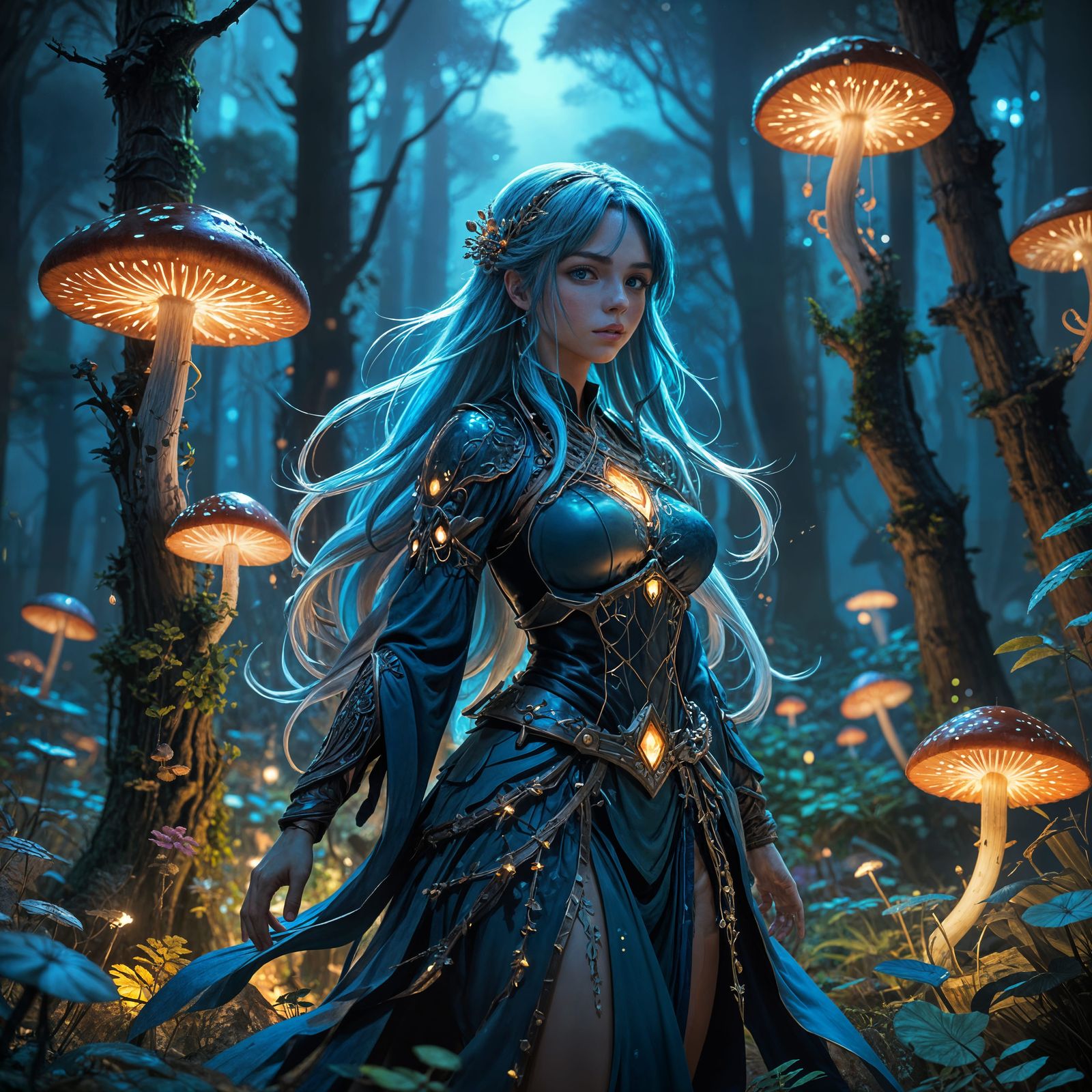 Enchanted Twilight Goddess in Studio Ghibli Style