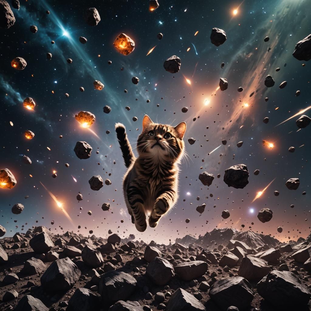 Fluffy Cat in Space | Random Asteroids