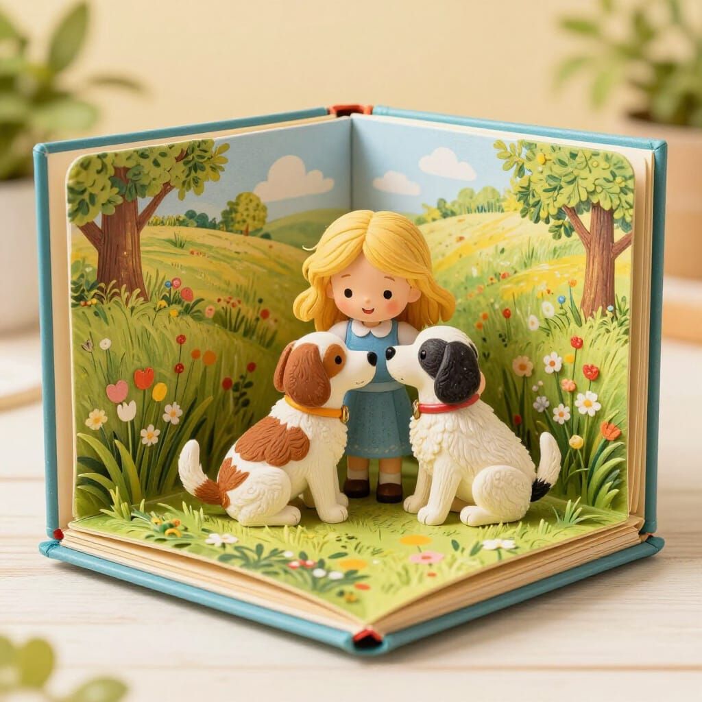 Little Lil loves her dogs.