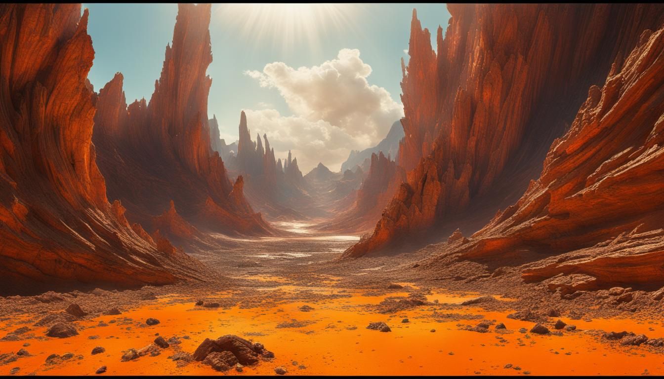 Orange Haze Explosion in Hyperrealistic Matte Painting