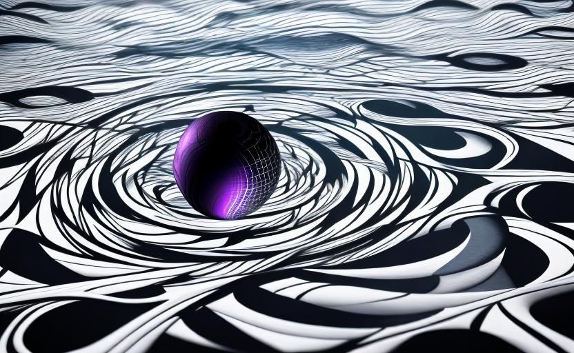 Aquatic Celestial Graphic Score in Photon Graphics Style