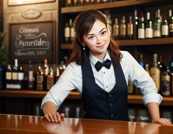 Bartender Listens to Customer in Bar Scene