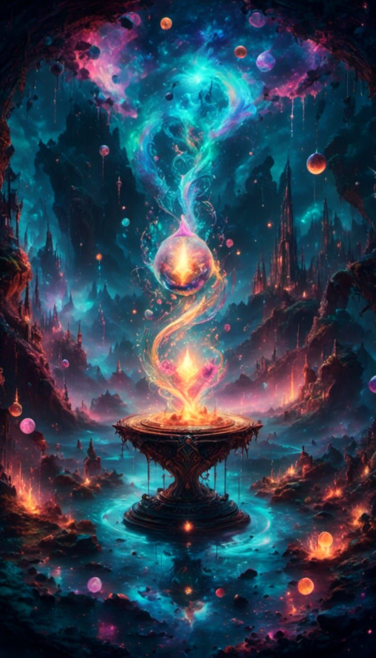 Cosmic Landscape with Elemental Magic Vortexes