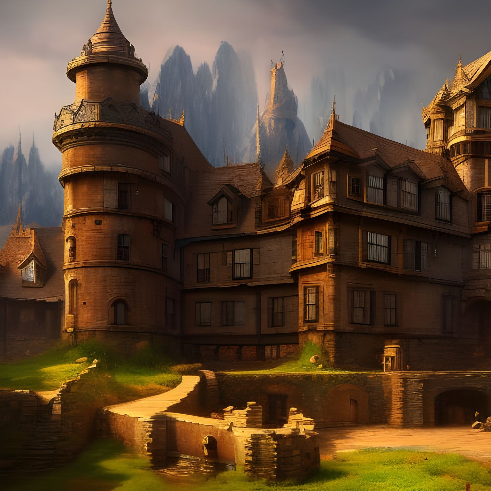 Fantastical Old Castle Matte Painting in Unreal Engine