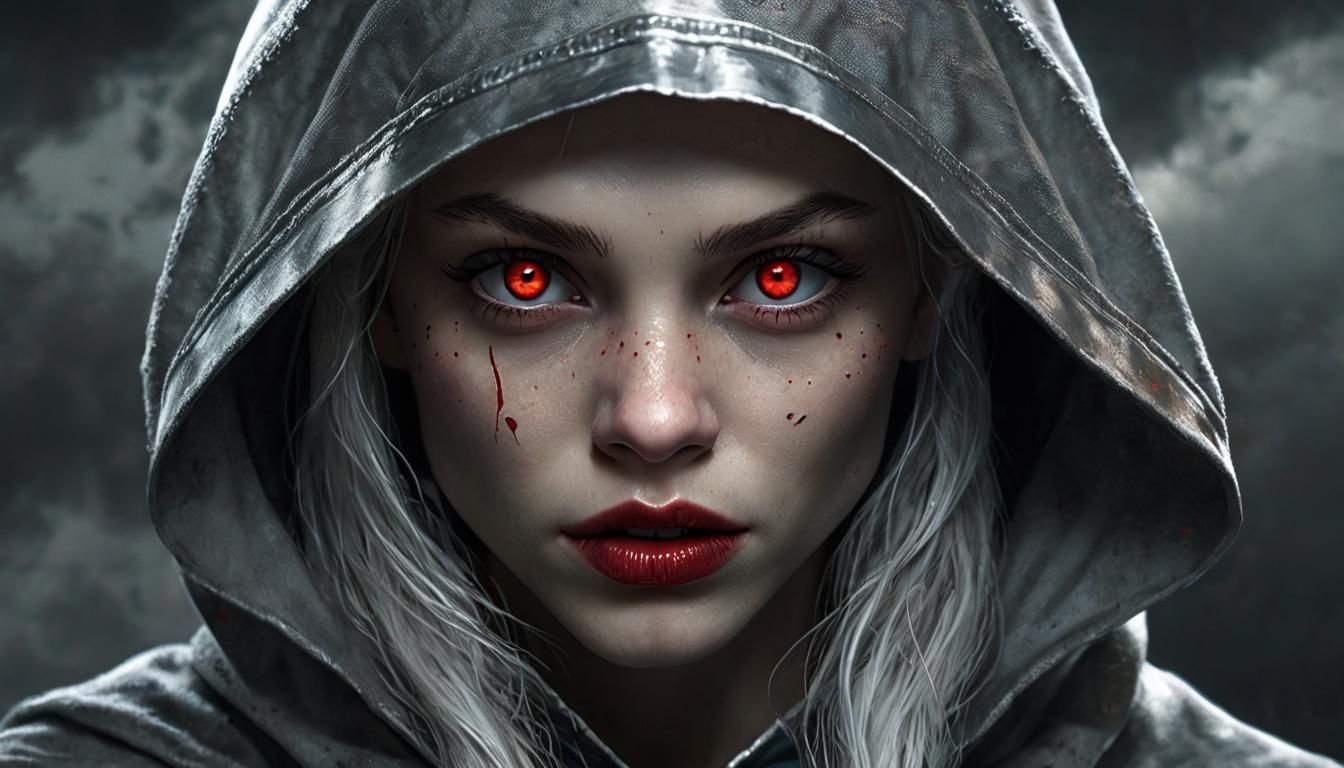 Silver Elf Portrait in Dark Fantasy Style