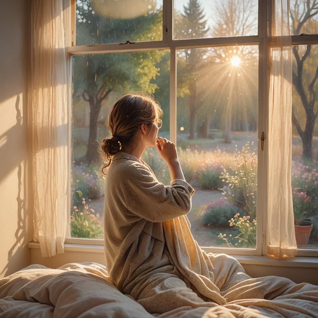 Cozy Morning Sunrise in Impressionist Style