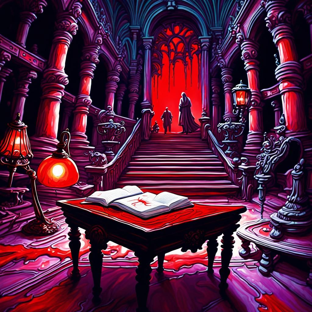 Mysterious Book Illuminated in Darkness: Psychedelic Waterco...