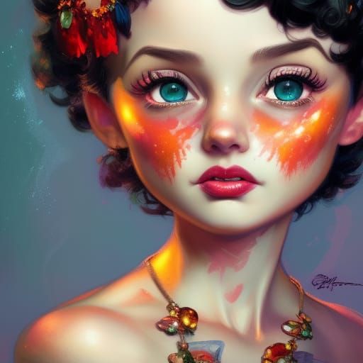 Realistic Betty Boop Portrait in Digital Art Style