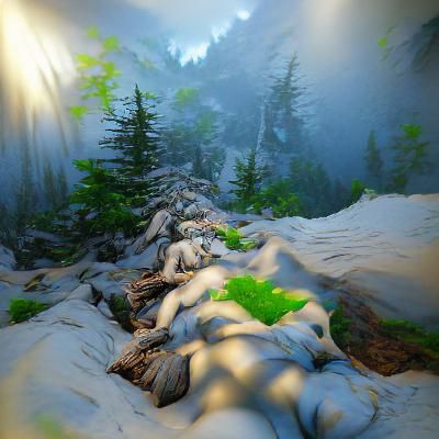 Forested Mountainside with Volumetric Lighting in CryEngine