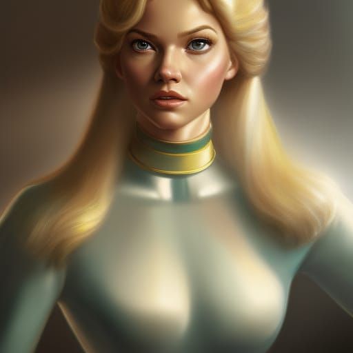 Belle in Star Trek Bistro: Hyperrealistic Close-Up