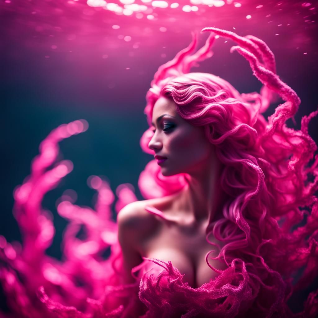 Pink Siren in Deep Ocean Photography