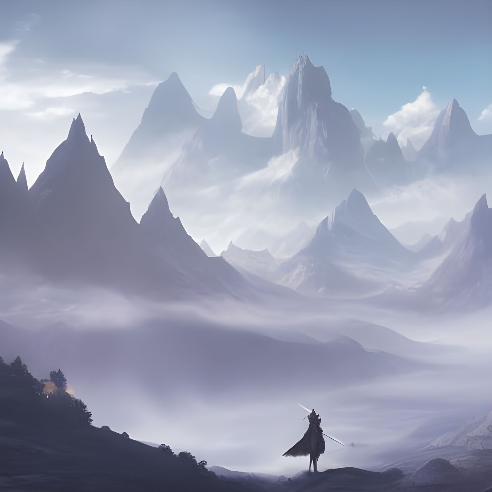 Detailed Medieval Kingdom in Mountainous Landscape