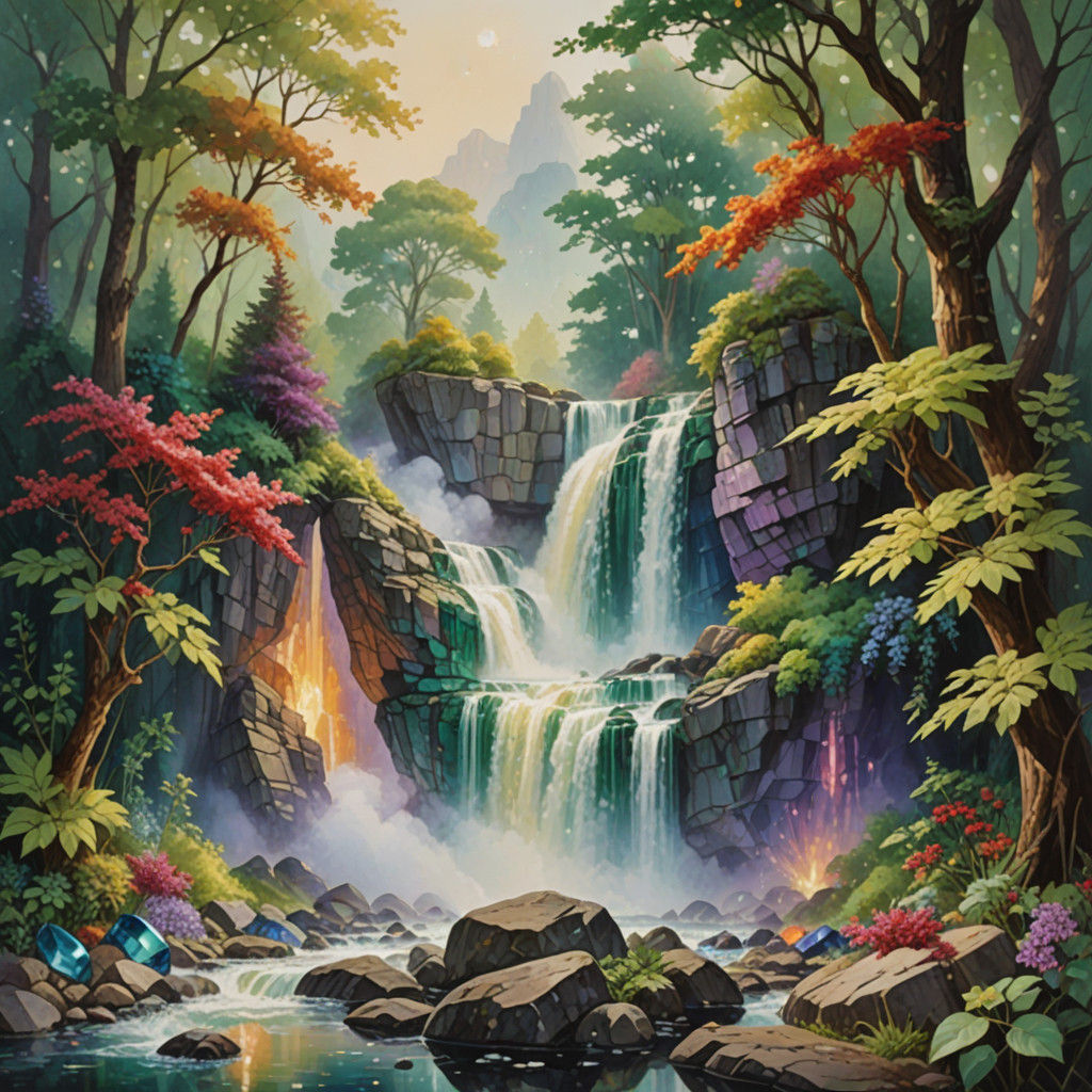 Vibrant Gemstone Mosaic Masterpiece