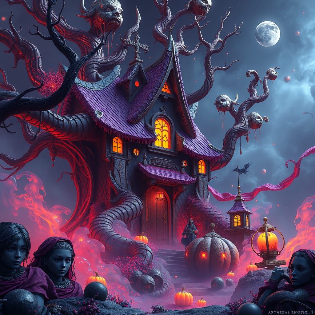 Fantastical Pumpkin Harvest in Vibrant Colors